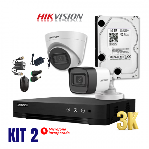 Kit de 02 camaras 5mp 3k con audio - Rices Enterprise